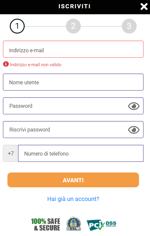 Registrazione su GratoWin